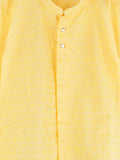Boys Yellow Kurta & White Pajama Set – Traditional Ethnic Festive Wear