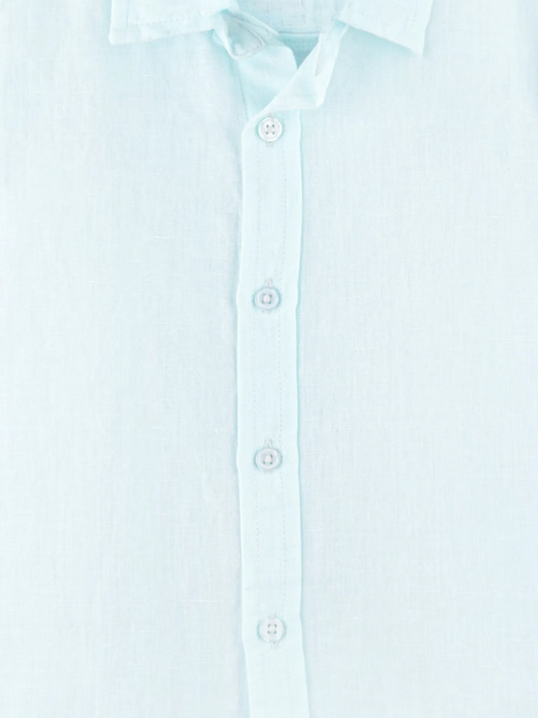 Boys Linen Cotton Pastel Blue Shirt