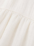 Organic Cotton Girls Flutter Sleeve A-Line Dress - White