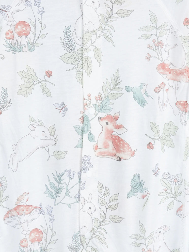 BambooTEC™ Unisex Bamboo Baby Romper – Woodland Friends Print