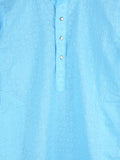 Boys Sky Blue Kurta & White Pajama Set – Traditional Festive Ethnic Wear