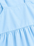 Girls Cotton Frock – Sleeveless Flared Dress with Waist Tie