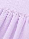 Organic Cotton Girls Sleeveless Summer Dress with Ruffle Hem - Lavender