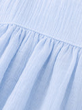 Organic Cotton Girls Sleeveless Summer Dress with Ruffle Hem - Sky Blue