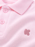 Boys Bamboo Fabric Pink Polo T-Shirt