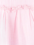 Girls Cotton Dress – Light Pink Sleeveless A-Line Dress with Bow Details