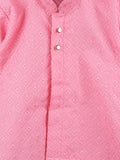 Boys Pink Kurta & White Dhoti Set – Traditional Festive Ethnic Wear