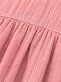 Organic Cotton Girls Flutter Sleeve A-Line Dress - Dusty Rose