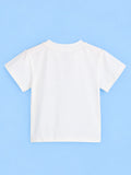 Kids Cotton Dungaree Set with T-Shirt – Grey Suspender Dungaree & White Tee