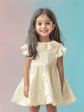 Light Linen Sky Blue Girls Frock | Blue