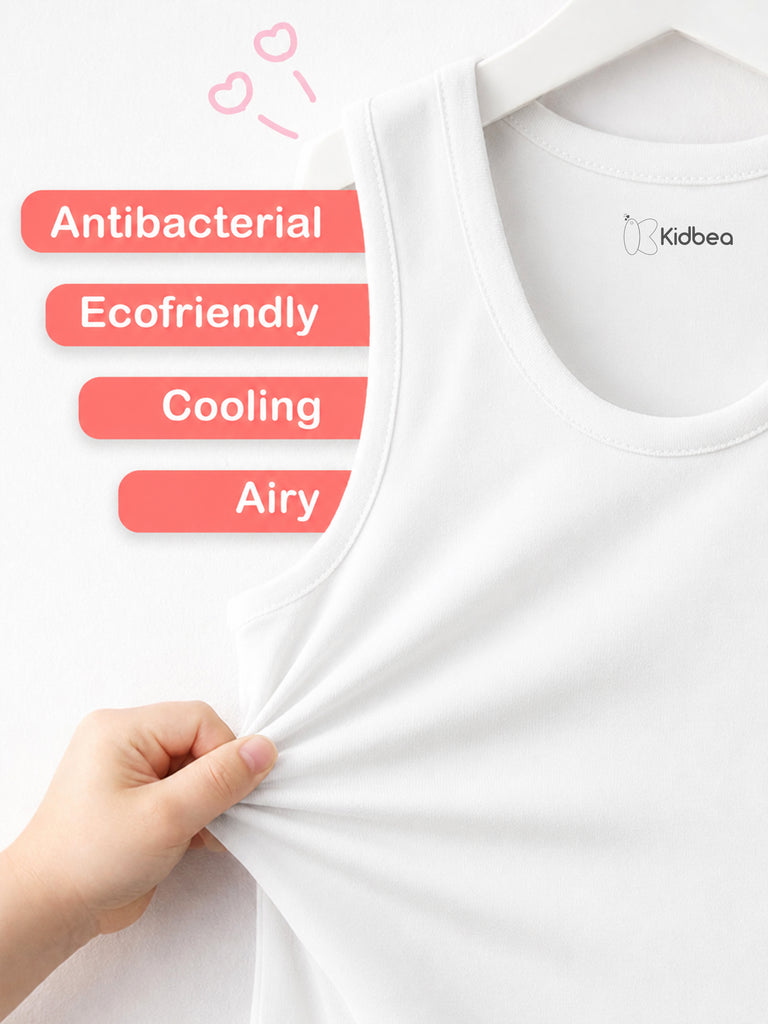 White Bamboo Vest for Boys – Soft Lightweight & Breathable