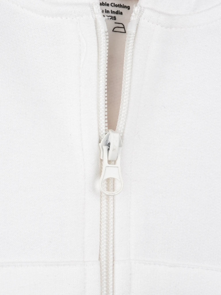 BambooTEC™ Unisex Hoodie – White Bunny Spring Graphic Full-Sleeve Zip-Up Hoodie