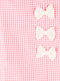 Girls Cotton Gingham Frock – Pink Check Dress with Bow Details
