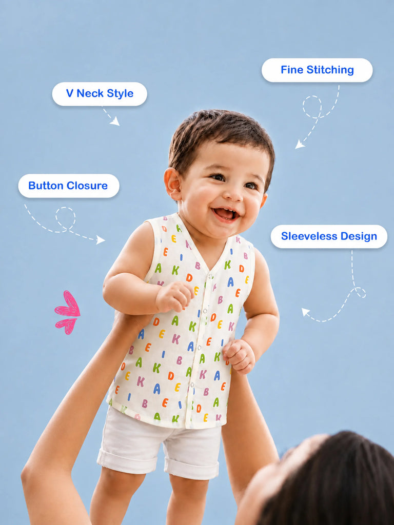 BambooTEC™ Bamboo Muslin Baby Jhabla – Alphabet Print