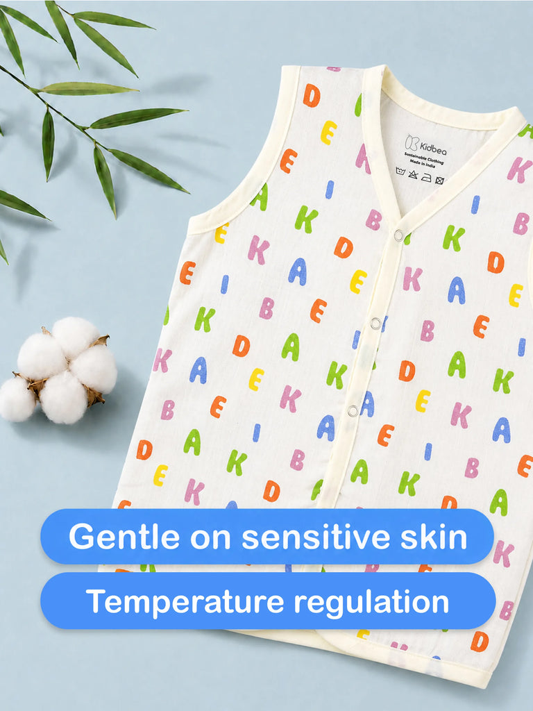 BambooTEC™ Bamboo Muslin Baby Jhabla – Alphabet Print