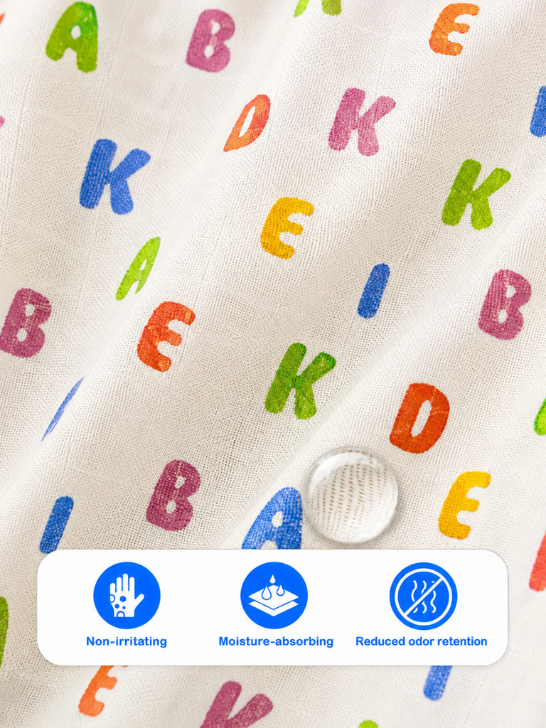 BambooTEC™ Bamboo Muslin Baby Jhabla – Alphabet Print