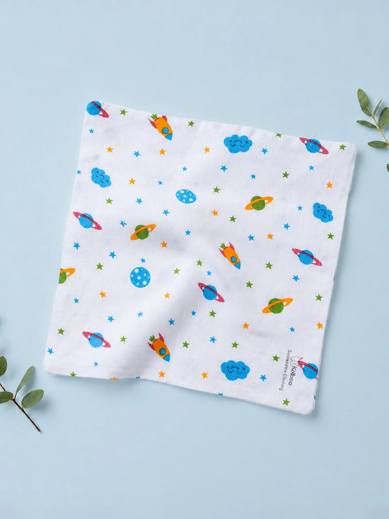 Organic Cotton Muslin Baby Napkin Pack of 5 – Soft & Breathable Baby Napkins