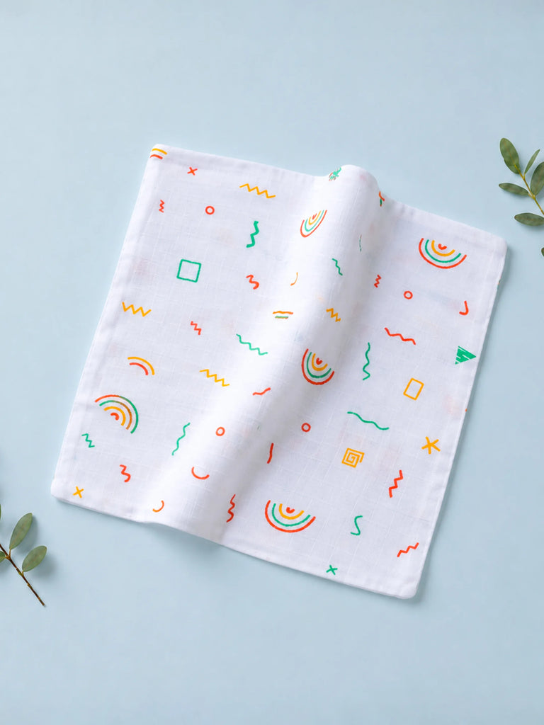 Organic Cotton Muslin Baby Napkin Pack of 5 – Soft & Breathable Baby Napkins