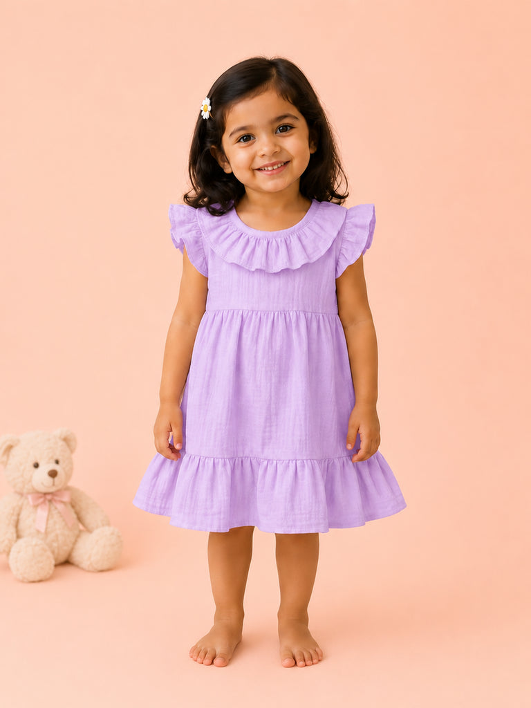 Light Organic Cotton Lavender Angel Frock | Elegant & Comfortable