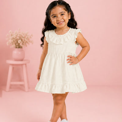 Light Organic Cotton Off White Angel Frock | Elegant & Comfortable