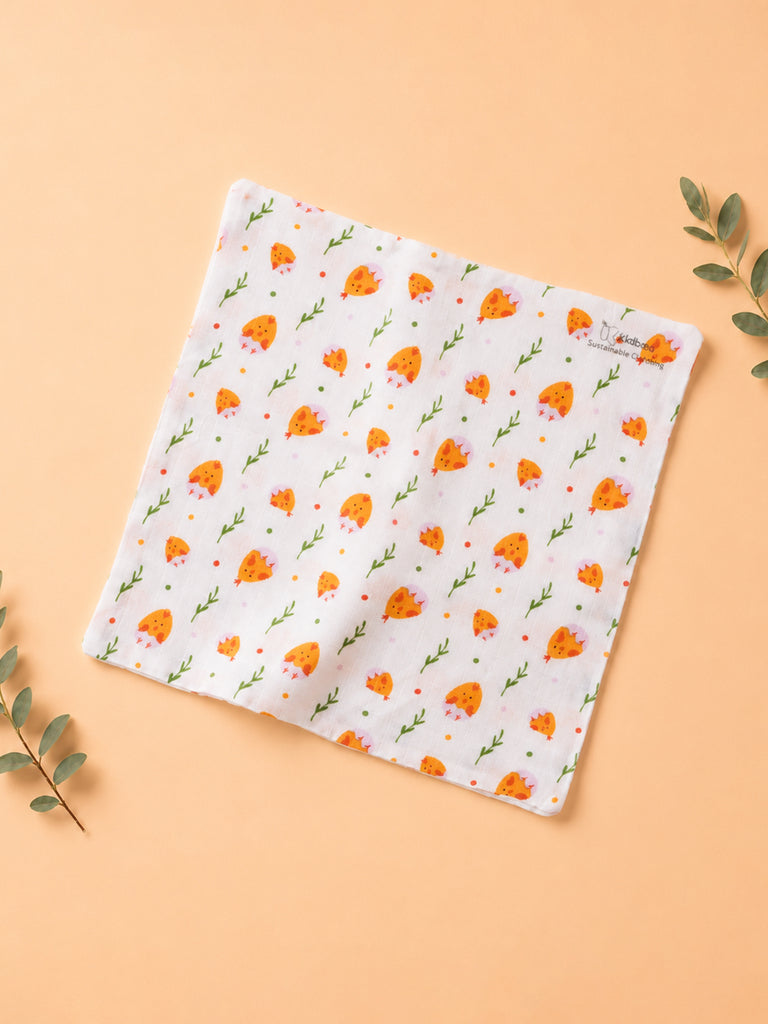 Organic Cotton Muslin Baby Napkin Pack of 3 – Soft & Breathable Baby Napkins