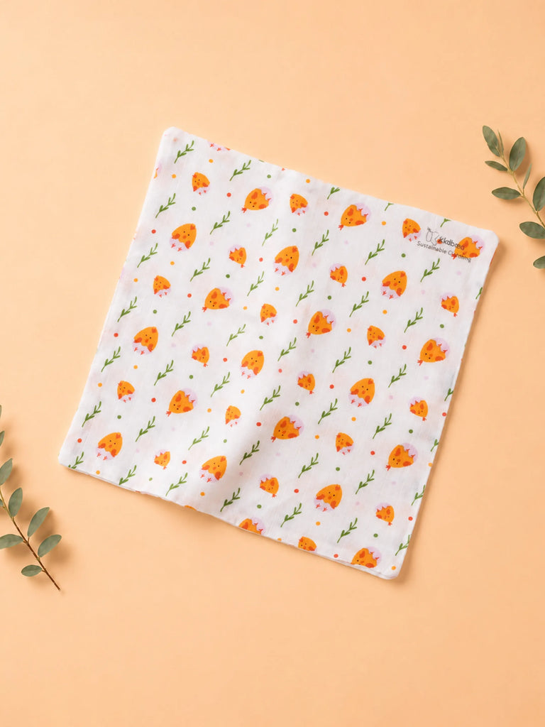 Organic Cotton Muslin Baby Napkin Pack of 5 – Soft & Breathable Baby Napkins