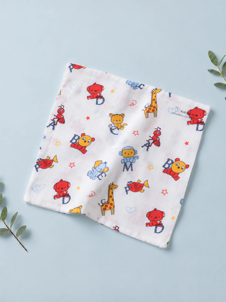 Organic Cotton Muslin Baby Napkin Pack of 5 – Soft & Breathable Baby Napkins