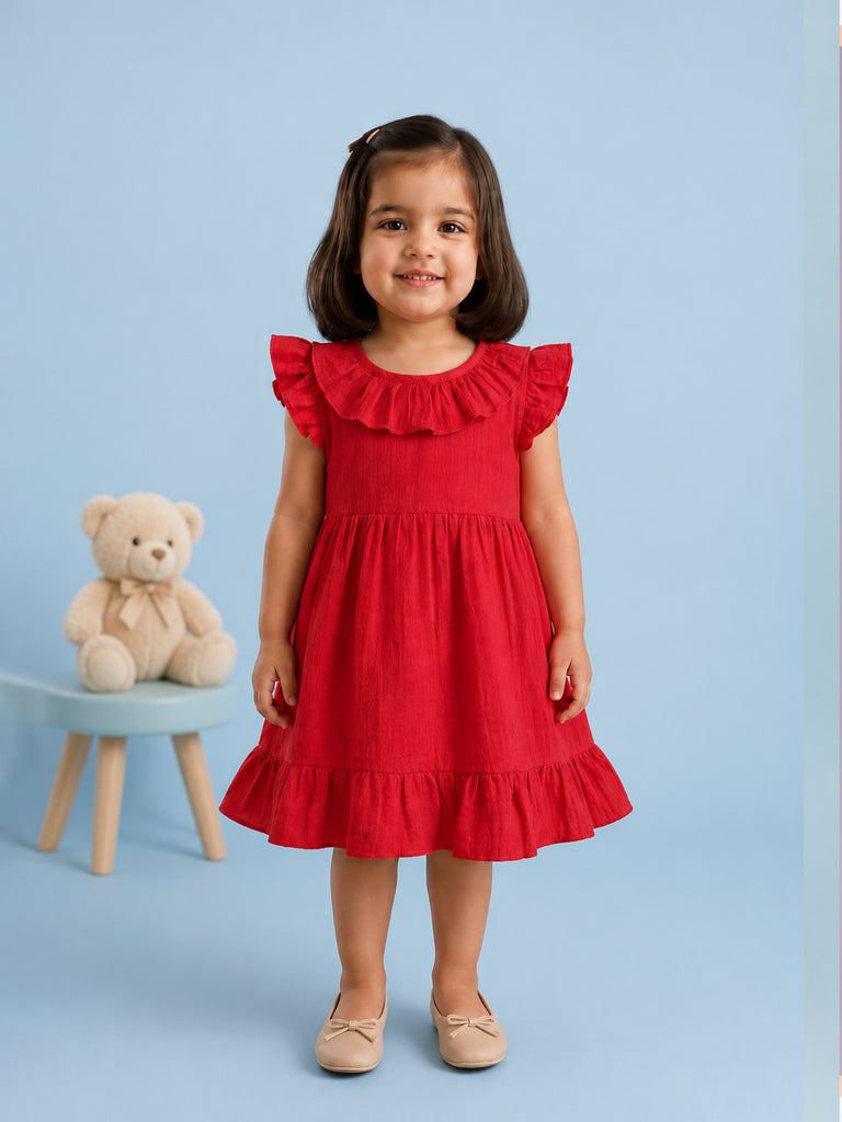 Light Organic Cotton Trendy Maroon Frock | Elegant & Comfortable