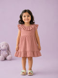 Light  Organic cotton  Charming Rust Girls Frock | Rust