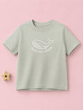 Organic Cotton Gray Whale Print Oversized Round Neck Half Sleeve T-Shirt | Unisex