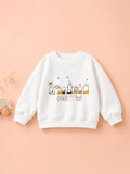 Unisex White Sweatshirt – Meow Cat Print Full-Sleeve Sweatshirt