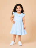 Light  Organic cotton  Sky Blue Girls Frock | Blue