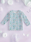 100% Bamboo Cotton Unisex Full Sleeves Bunny Printed Co-Ord Set - Sky Blue