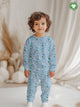 100% Bamboo Cotton Unisex Full Sleeves Bunny Printed Co-Ord Set - Sky Blue