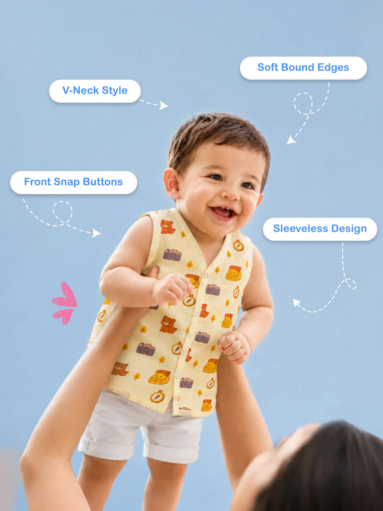 BambooTEC™ Bamboo Muslin Baby Jhabla Pack of 2 – Adventure & Alphabet Print