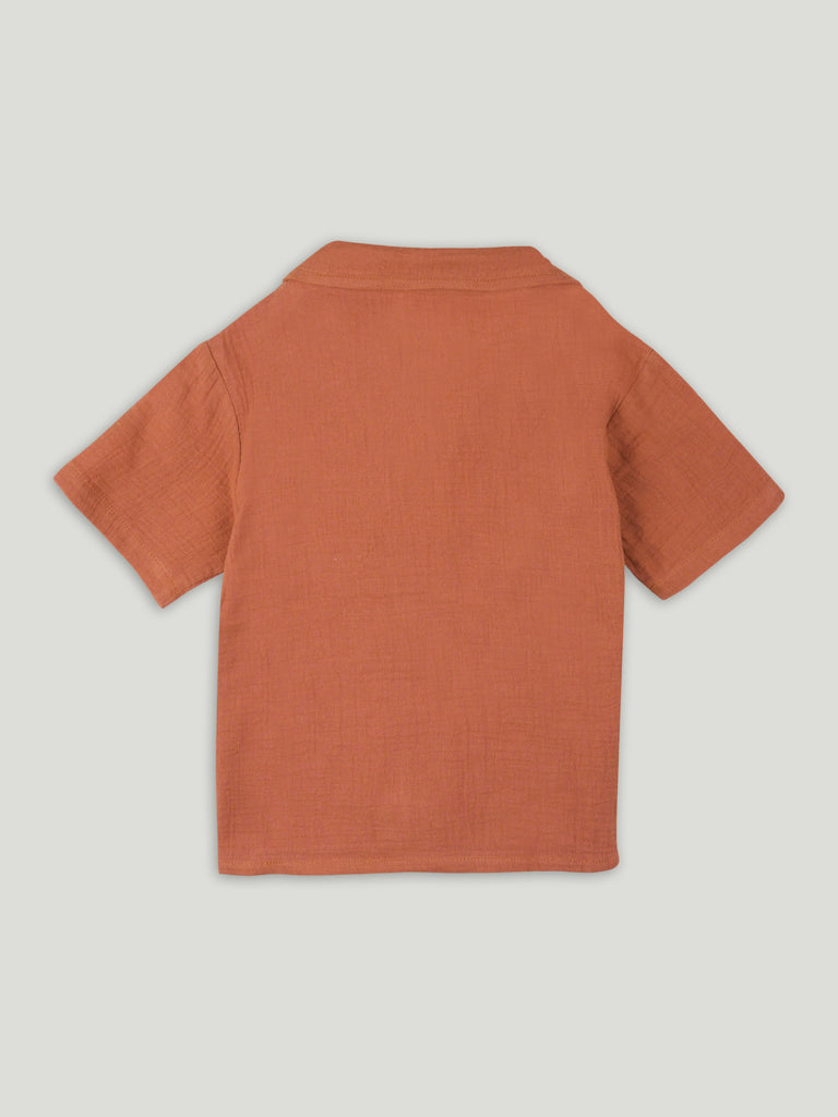 Light  Organic cotton  Shirt & Pant Rust Co-ord Set