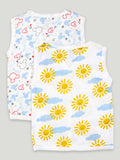 Extra Soft Muslin Cotton Jhabla Cloth for Baby | Sun and Micky Print | Print May Vary