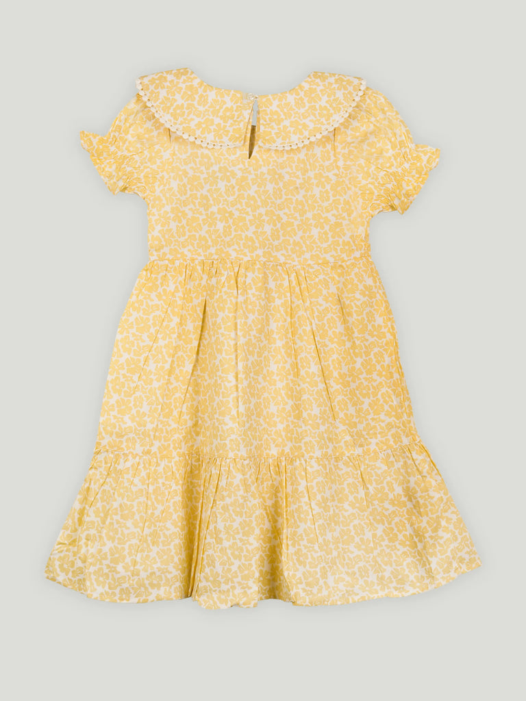 Girls Floral Print Casual Frock | 100% Organic Cotton