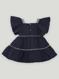 Baby Girl Navy Blue Tiered Frock | Soft & Breathable Cotton Dress