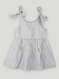 Baby Girl Grey Knot Strap Frock | 100% Organic Cotton