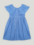 Girls Blue Printed Sleeveless Frock | 100% Organic Cotton