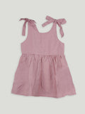 Baby Girl Pink Knot Strap Frock | 100% Organic Cotton
