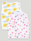 Extra Soft Muslin Cotton Jhabla Cloth for Baby | Sun and Star Print | Print May Vary
