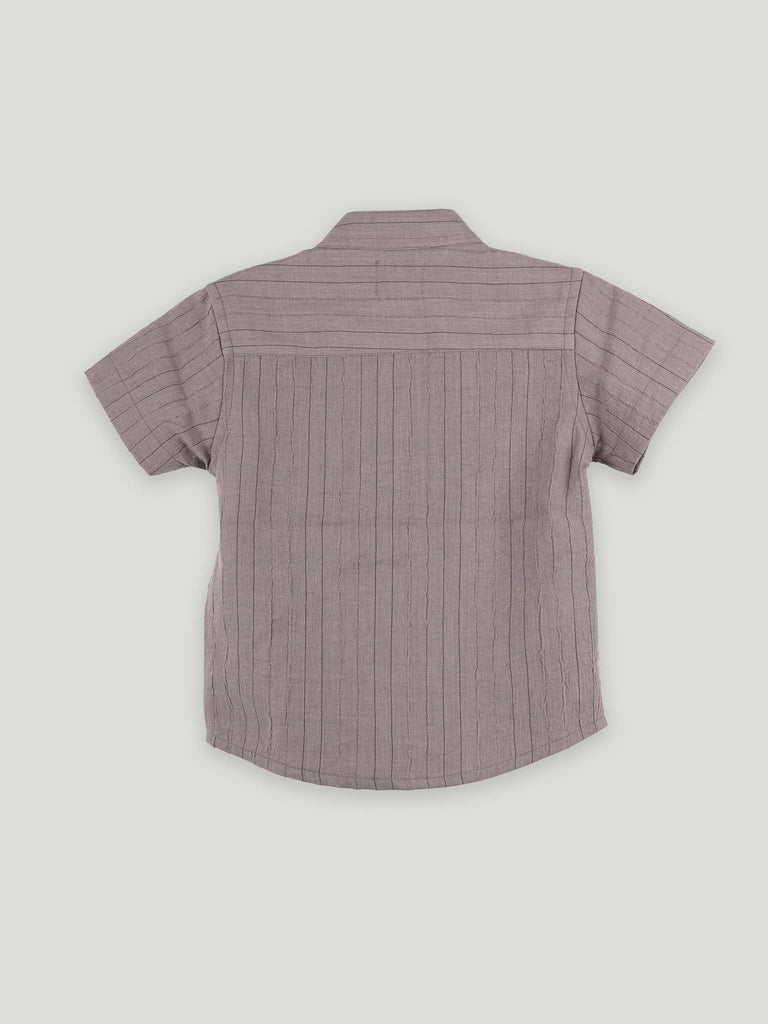 Baby Boy Half Sleeve Cotton Shirt with Mandarin Collar |  Organic Cotton