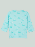 Organic Cotton Unisex Baby Co-ord Set – Soft Breathable Blue Turtle Print Full Sleeve T-shirt & Pyjama for Infants