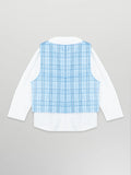 Baby Boy Checked Waistcoat Suit Set | Formal Shirt, Pants, Waist, Cap & Bow
