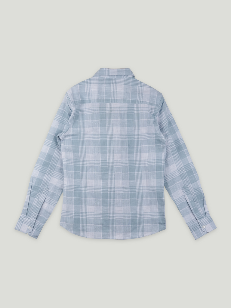 Boys Light Blue Checked Shirt | 100% Organic Cotton