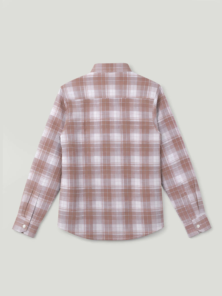 Boys Dusty Pink Checked Shirt | 100% Organic Cotton