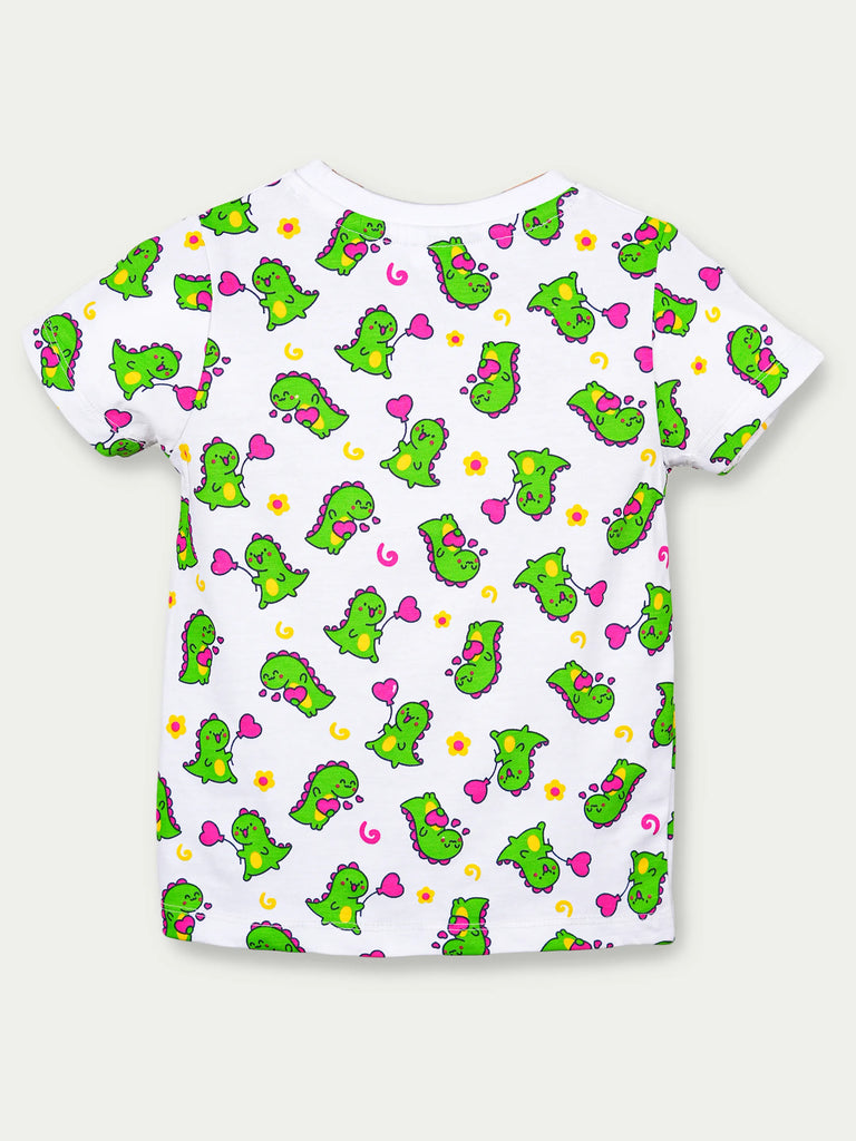 Organic Cotton Unisex Kids Co-ord Set – Soft Breathable Dinosaur Print T-Shirt & Shorts Set