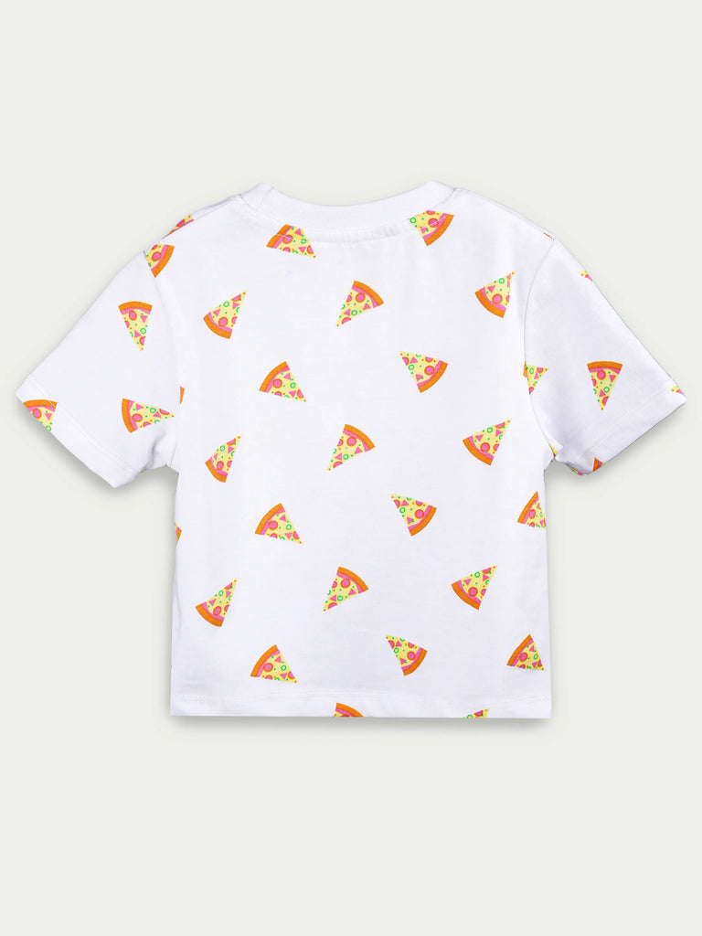 Organic Cotton Unisex Kids Co-ord Set – Soft Breathable Pizza Print T-Shirt & Shorts Set